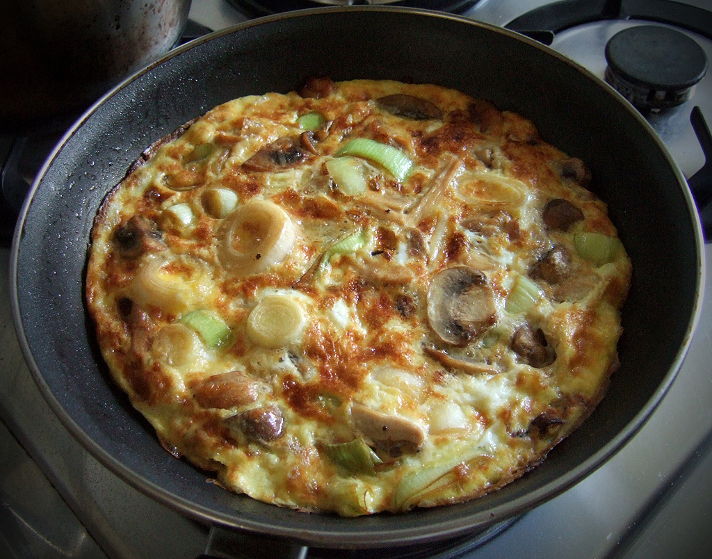 Gombás-pórés omlett