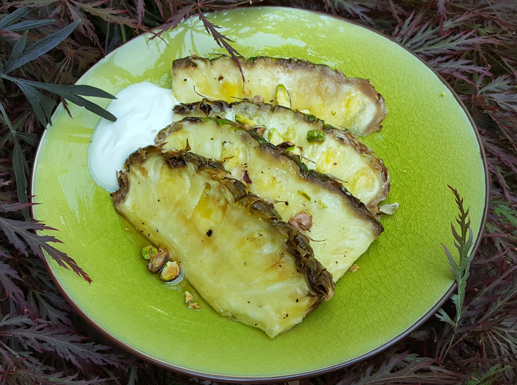Juharszirupos grillezett ananász