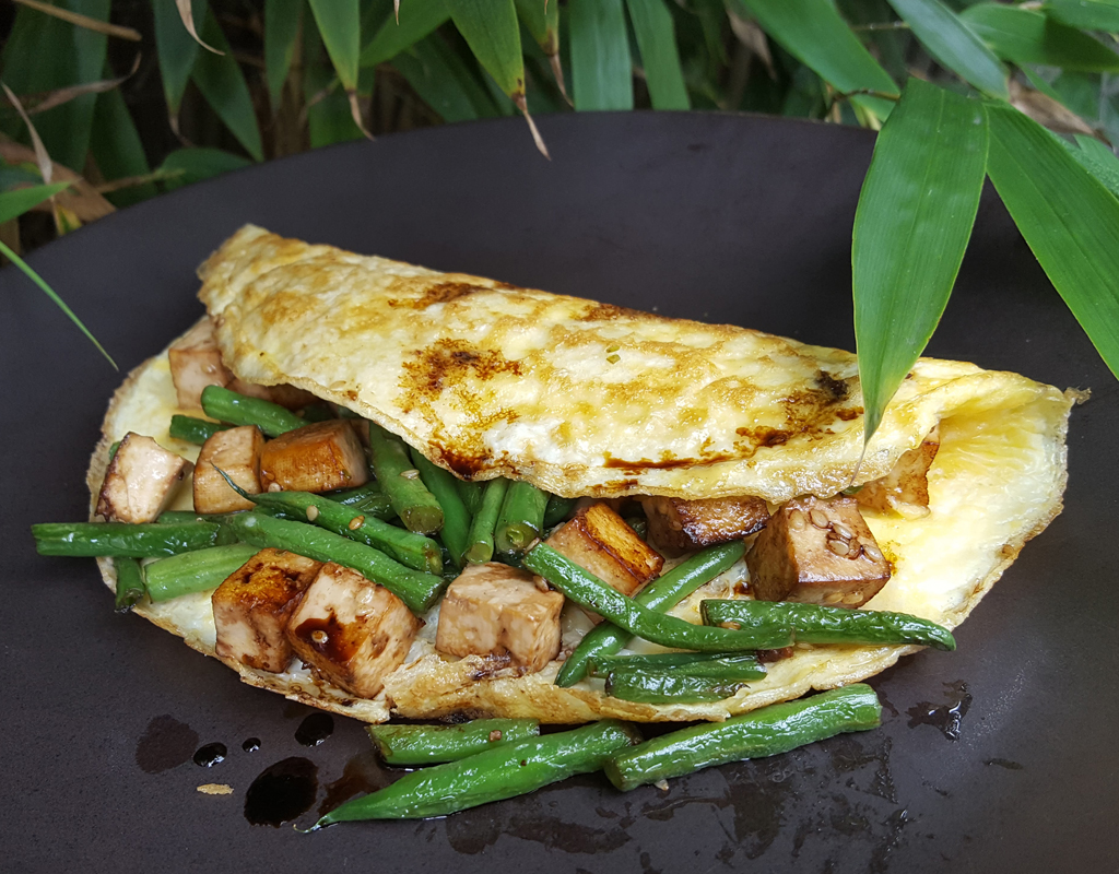 Tofu és zöldbab omlett